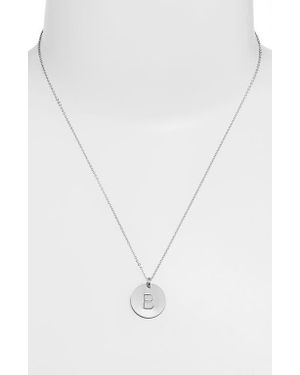 Nashelle Sterling Initial Disc Necklace - White