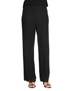 Alex Evenings Straight Leg Chiffon Pants - Black