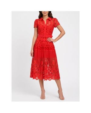 Rachel Roy Jolene Collared Lace Midi Dress