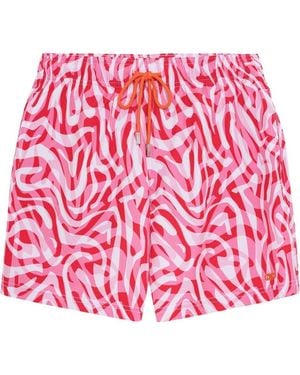 Le Club Resortwear 4.25 Le Club Eco-Friendly 4 Way Stretch Swim Trunks - Red