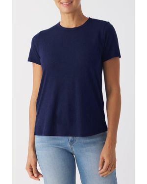 Franne Golde Icon Slub Jersey Crew Neck T-Shirt - Blue