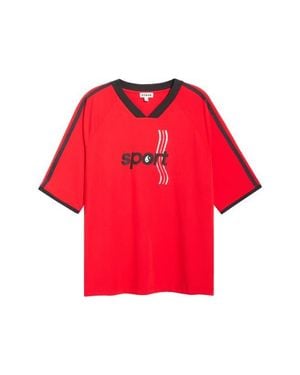 STAUD Axis Jersey Graphic Top - Red