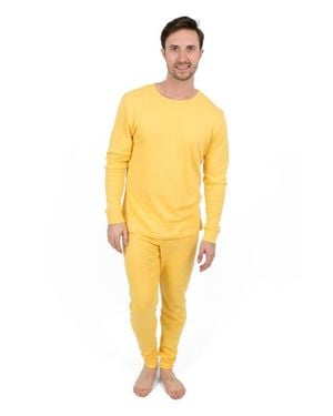 Leveret Cotton Solid Matching Family Pajamas - Yellow