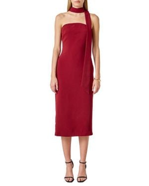 Endless Rose Choker Tie Sleeveless Midi Dress - Red