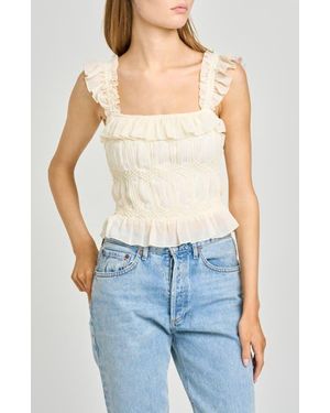 Wayf Kristina Smock Georgette Top - Blue