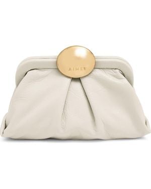 Aimee Kestenberg Mini Full Circle Leather Frame Crossbody Clutch - Natural