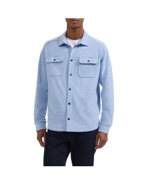Bugatchi Soft Touch Snap-Up Shirt - Blue