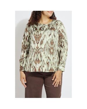 Lyssé Tanni Crewneck Satin Top - Brown