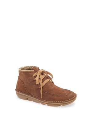 On Foot Silken Faux Fur Lined Chukka Boot - Brown