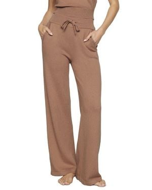 Eberjey Wide Leg Lounge Sweater Pants - Brown
