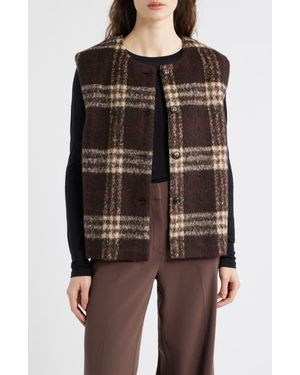 d.RA Sandy Leopard Faux Shearling Vest - Brown