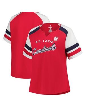 Profile St. Louis Cardinals Plus Sized Arched Notch Neck T-Shirt - Red