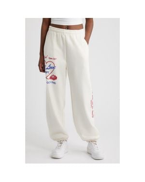 The Mayfair Group Self Love Club Oversize Fleece Graphic Sweatpants - White