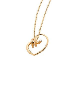 Pieretti Chantal Heart Ziconia Pendant Chain Necklace - Metallic