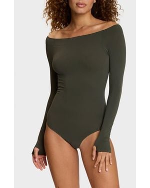 Commando Off The Shoulder Ballet Bodysuit - Gray