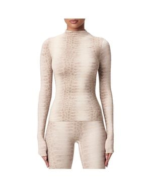 Naked Wardrobe Print Turtleneck Top - Natural