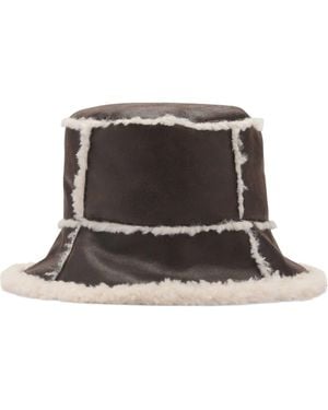 Mango Faux Shearling Bucket Hat - Black