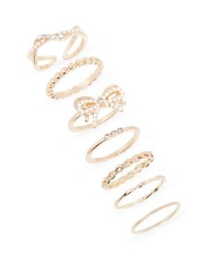 BP. Sweet Set Of 7 Rings - White