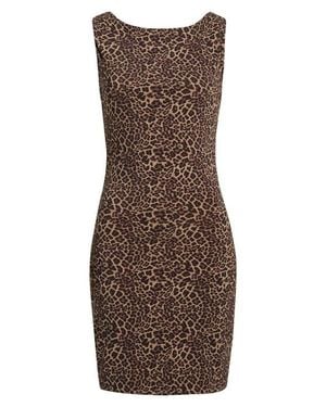 Mpg Ruched Sculpt Sleeveless Minidress - Brown