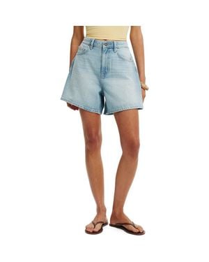 Cotton On High Waist '90S Denim Shorts - Blue