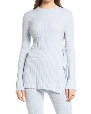 Open Edit Side Tie Sweater - Blue