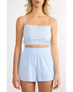 Viens Avec Moi Everyday Stripe Cotton Mini Top - Blue