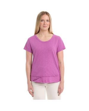 Wilt Short Sleeve Mock Layer Tee - Purple