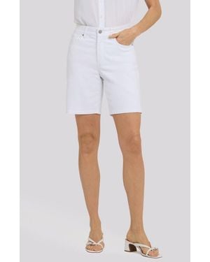 NYDJ Erin High Waist Denim Shorts - White