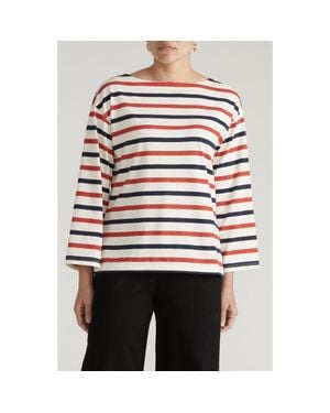UNIVERSAL STANDARD Montauk Breton Stripe Top - Black