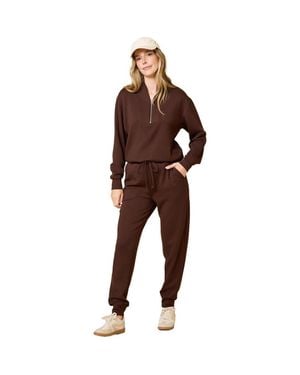 Softies Athleisure Dreamtech 1/4 Zip Jogger Set - Natural