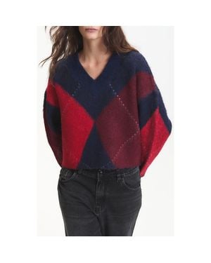 DELUC Micah V-Neck Sweater - Red