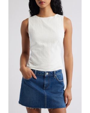 Princess Polly Penelopie Open Back Linen Blend Tank - White