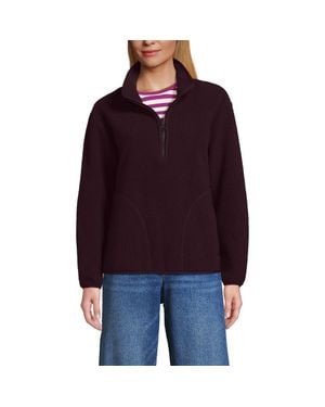Lands' End Half Zip Cozy High Pile Fleece Pullover - Red