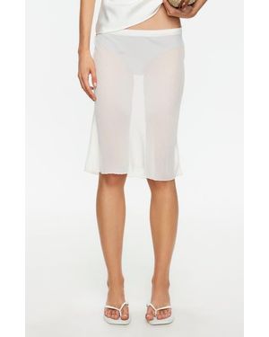 Lioness Shoreline Sheer Cover-Up Skirt - White