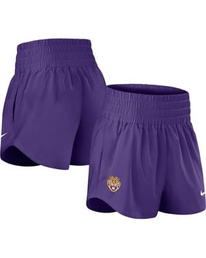 Nike Lsu Tigers Performance One Dri-Fit High-Rise Shorts - Purple
