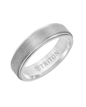 Triton 6Mm Tantalum Ring With Satin Finish And Step Edge - White