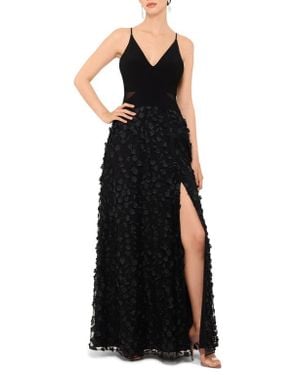 Xscape Evenings Xscape Floral Appliqué Gown - Black