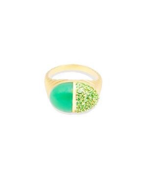 Campbell + Charlotte Found Cap Cocktail Ring - Green