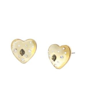 Kurt Geiger Resin Heart Stud Earrings - Metallic