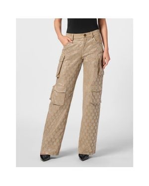 Philipp Plein Long Pants Cargo Fit Monogram - Brown