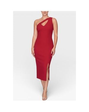 Rachel Roy Lara One-Shoulder Midi Dress - Red