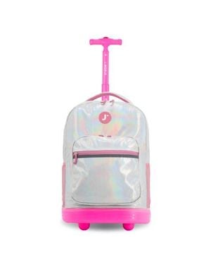 J World Sunrise 18 Kids Rolling Backpack - White