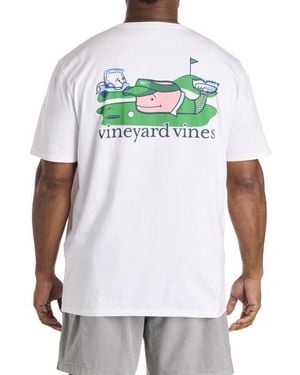 Vineyard Vines Big & Tall Golfer Whale Graphic Pocket T-Shirt - White