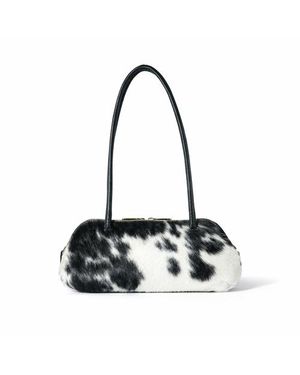 ROSZUAR Ebène Unique Hair-On Cowhide Shoulder Bag - Black