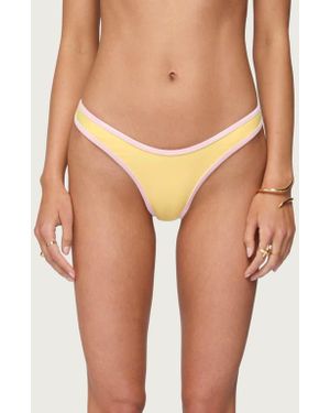 Edikted Dina Contrast Bikini Bottoms - Yellow
