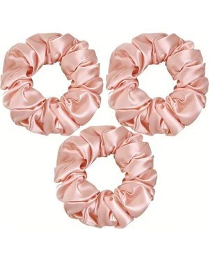 SILKSILKY Pure Silk 3-Pack Large Scrunchies - Pink