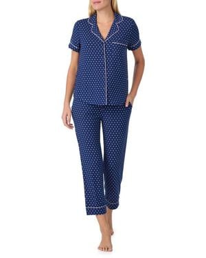 Kate Spade Short Sleeve Crop Pajamas - Blue