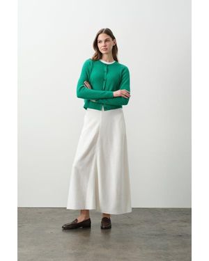NAKEDCASHMERE Beatrice Cashmere Cableknit Cardigan - Green