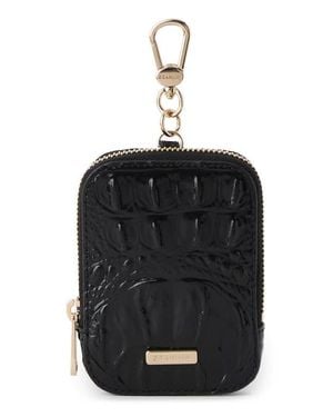 Brahmin Katelynn Croc Embossed Leather Coin Pouch - Black