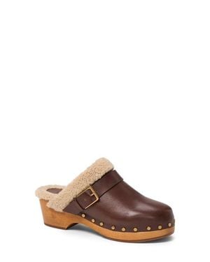 PAIGE Helena Faux Shearling Clog - Brown